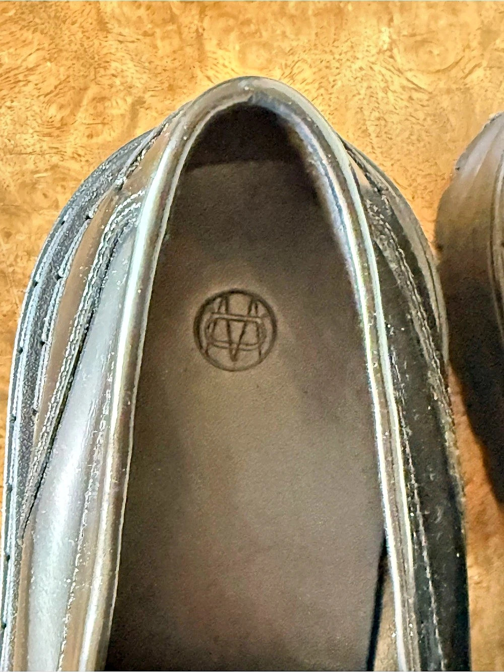 Massimo Dutti Track Sole Chunky Leather Penny Loafers, Black - Picture 4 of 5